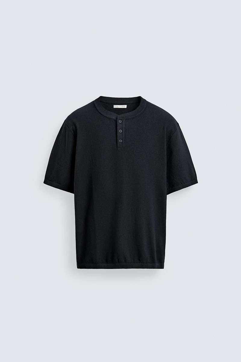 KNIT HENLEY SHIRT
