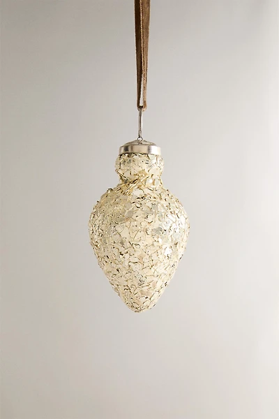 DÉCORATION SAPIN BOULE CRAQUELÉE NOËL