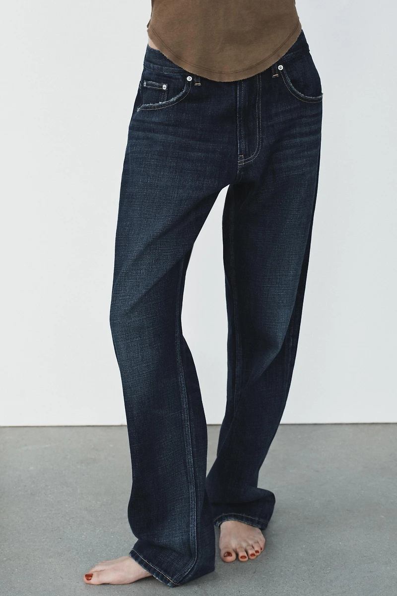 TRF LOW WAIST BAGGY TAPERED JEANS