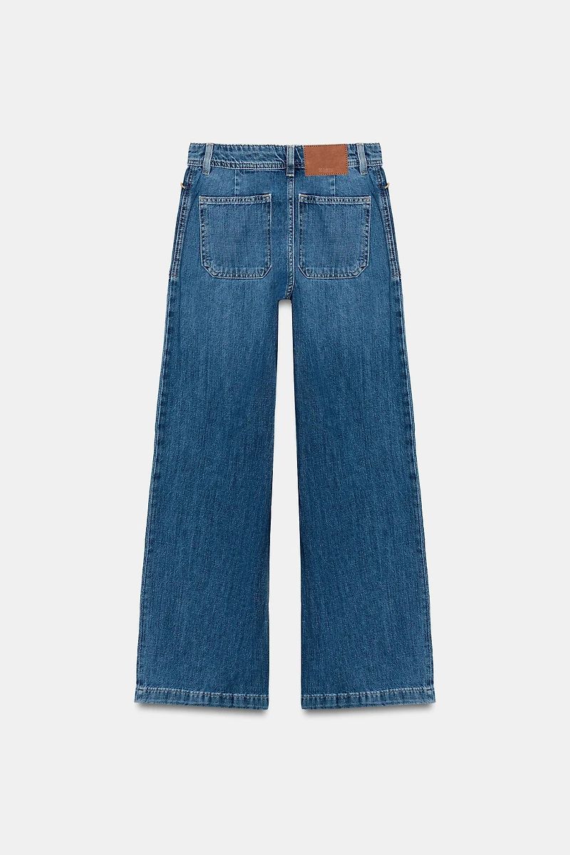 Z1975 CULOTTE HIGH WAIST TOPSTITCHED JEANS