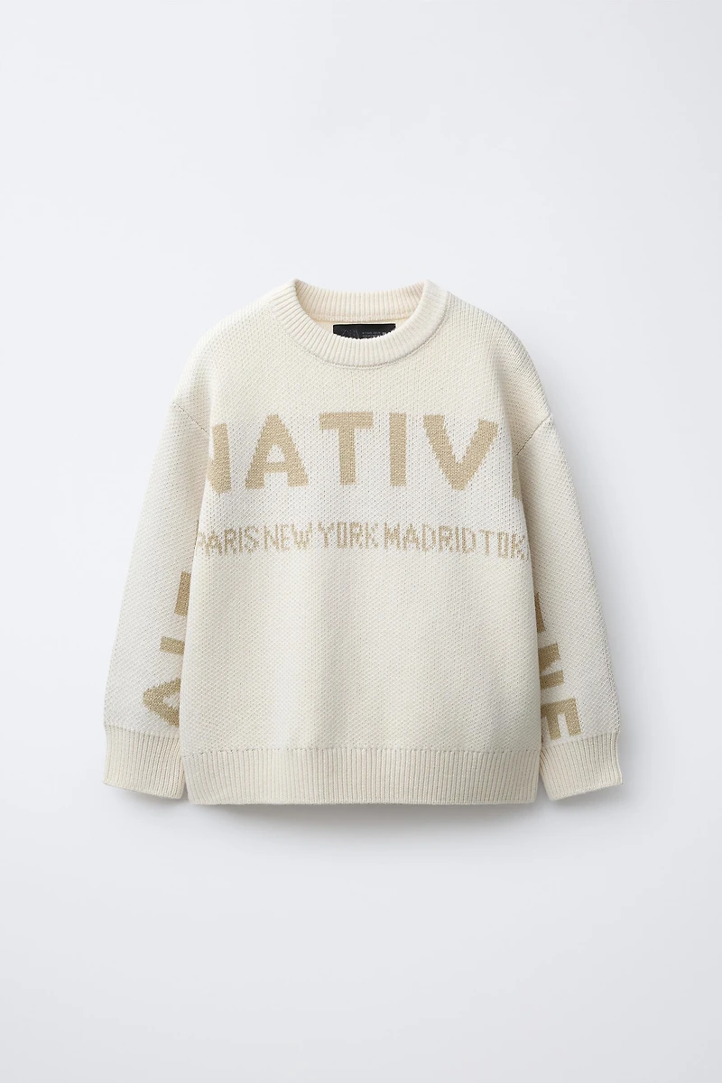 JACQUARD TEXT KNIT JUMPER