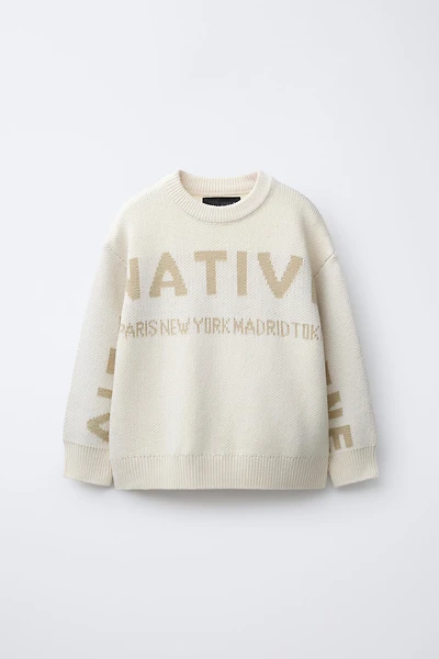 JACQUARD TEXT KNIT JUMPER