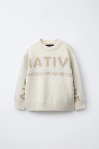 JACQUARD TEXT KNIT JUMPER