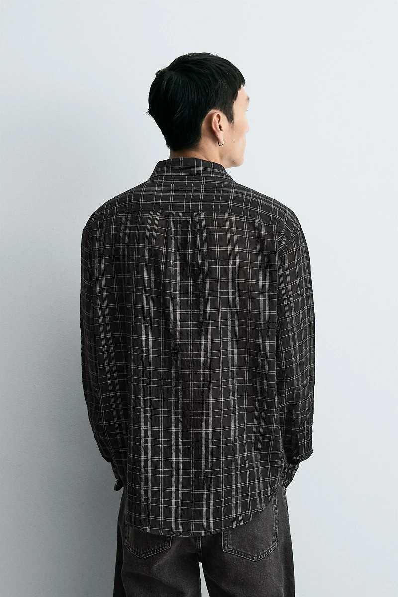 TEXTURED PLAID SHIRT