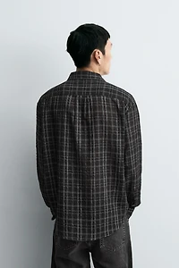 TEXTURED PLAID SHIRT