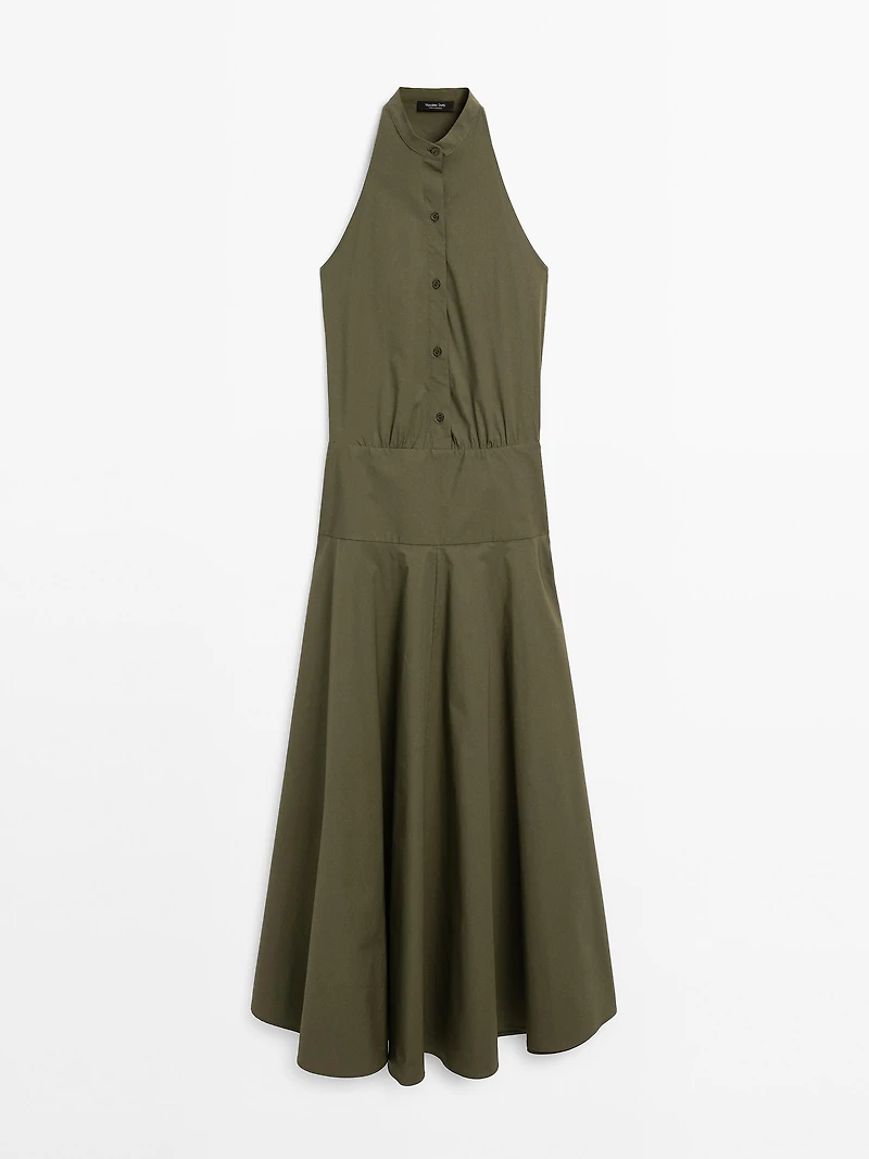 Robe longue à encolure américaine