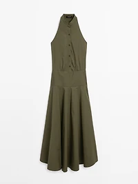Robe longue à encolure américaine