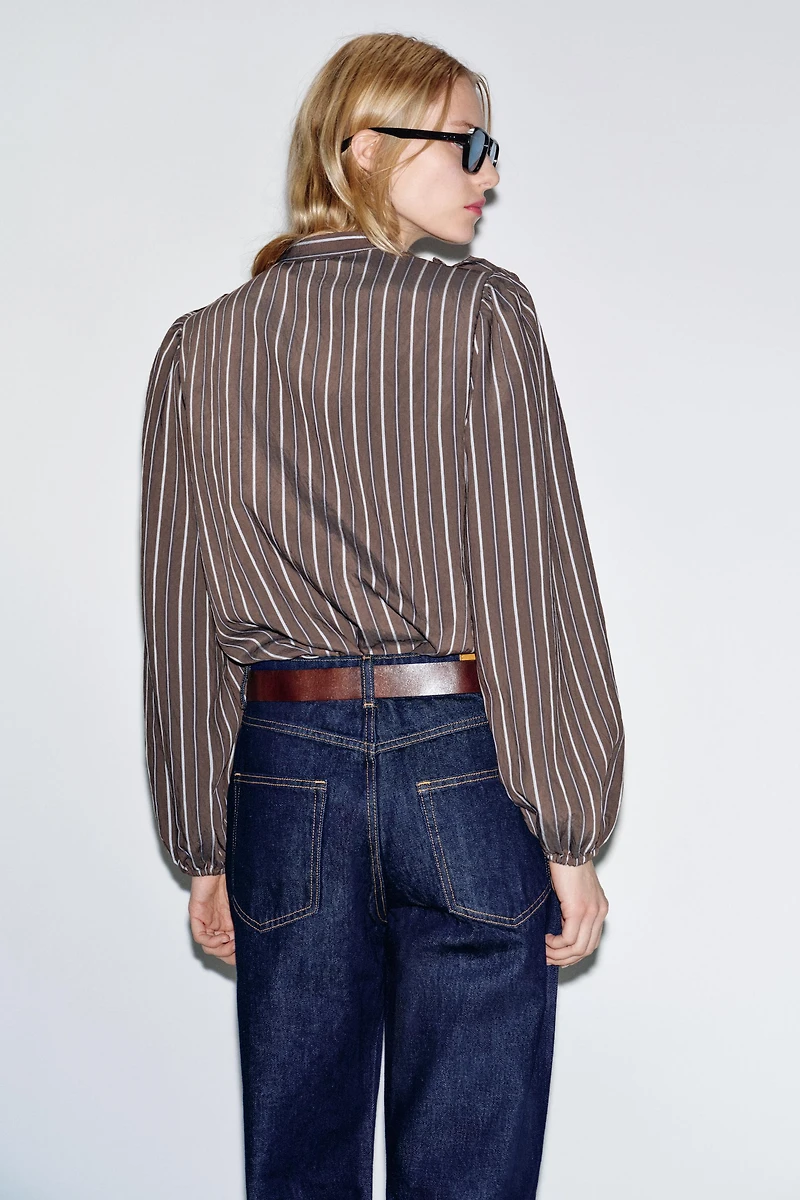 RUFFLED STRIPED SHIRT