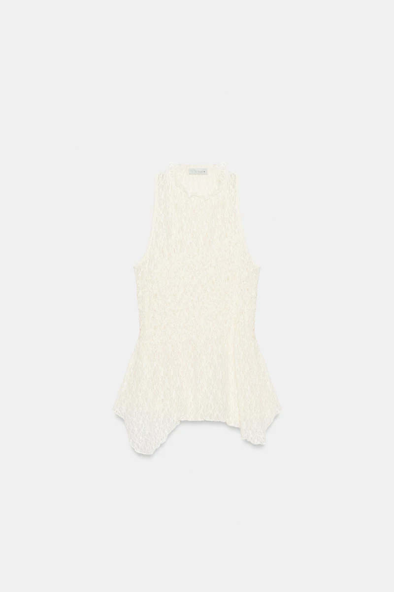 GATHERED LACE TOP