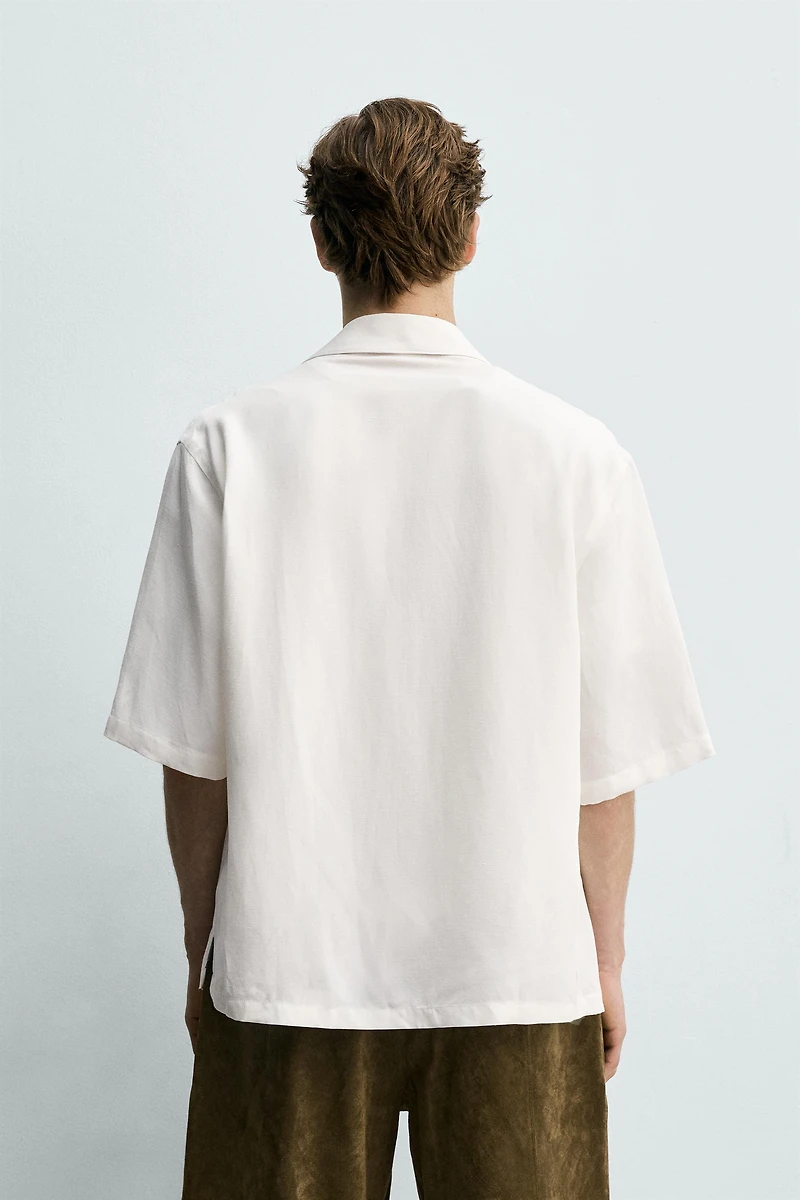 CHEMISE FLUIDE EN VISCOSE ET LIN