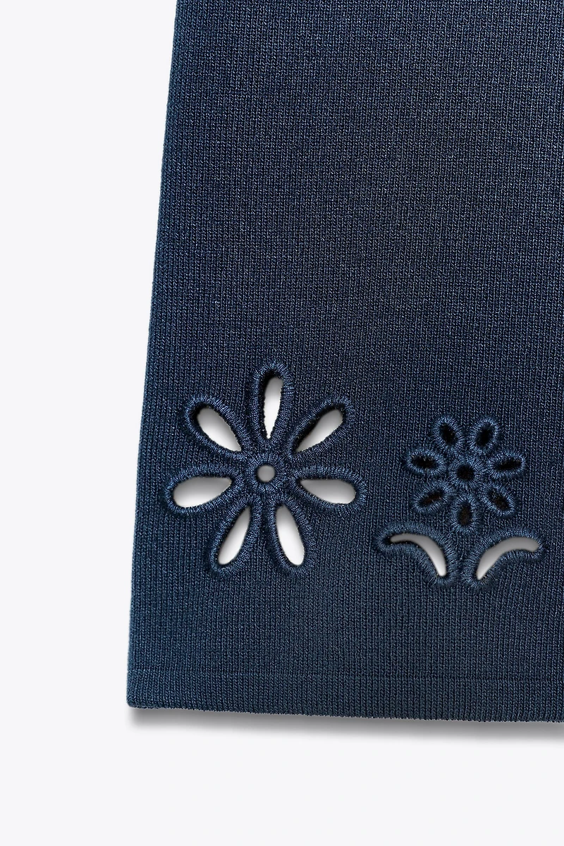 KNIT PANTS WITH OPENWORK EMBROIDERY