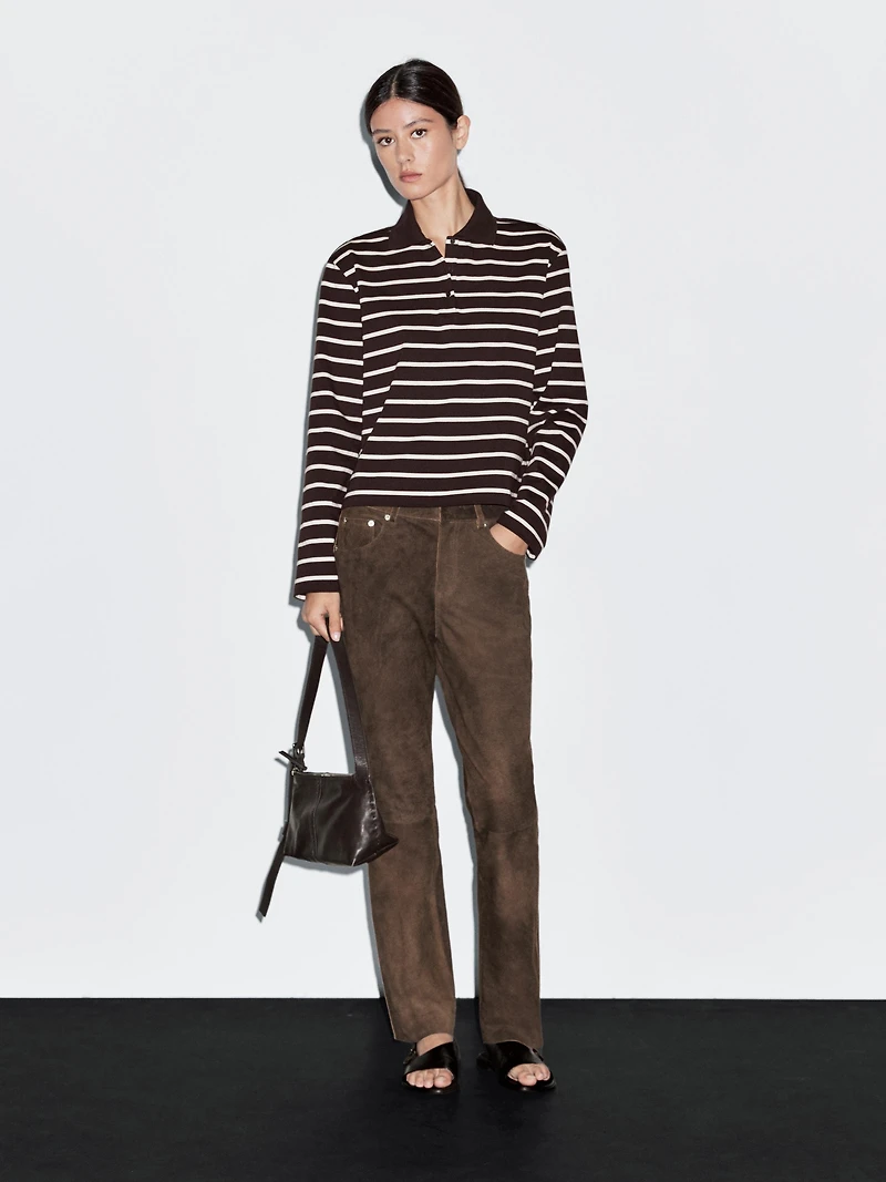 100% cotton striped polo shirt