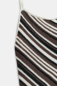 ROBE MIDI RUSTIQUE À RAYURES