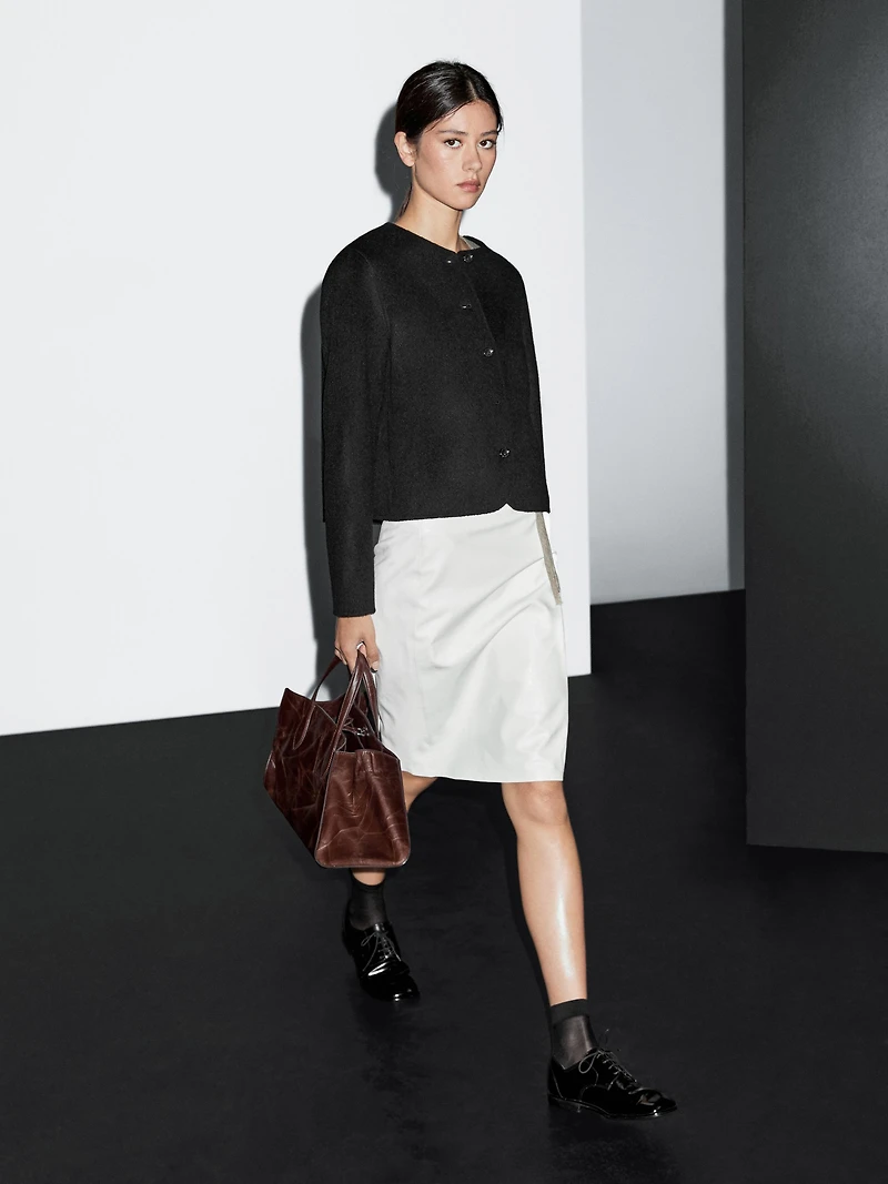 Veste courte en laine mélangée