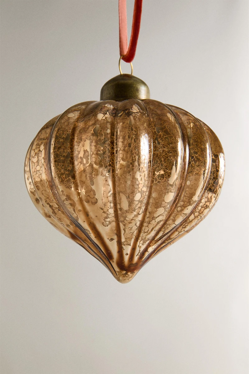 STRIPED SPINNING TOP CHRISTMAS TREE BALL  ORNAMENT