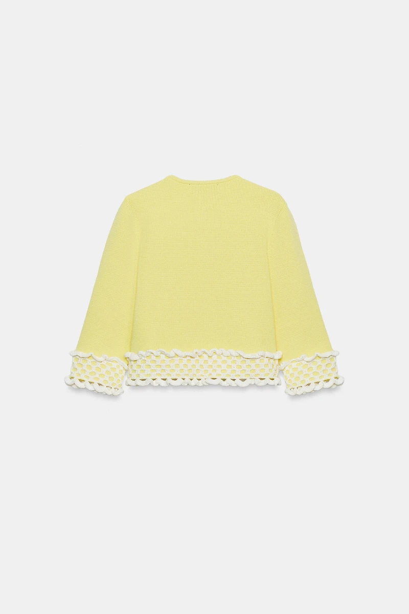 COMBINATION CROCHET KNIT JACKET