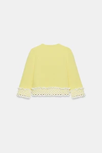 COMBINATION CROCHET KNIT JACKET
