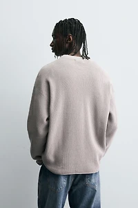WAFFLE TEXTURED SWEATER