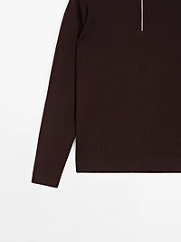 Mock neck knit sweater