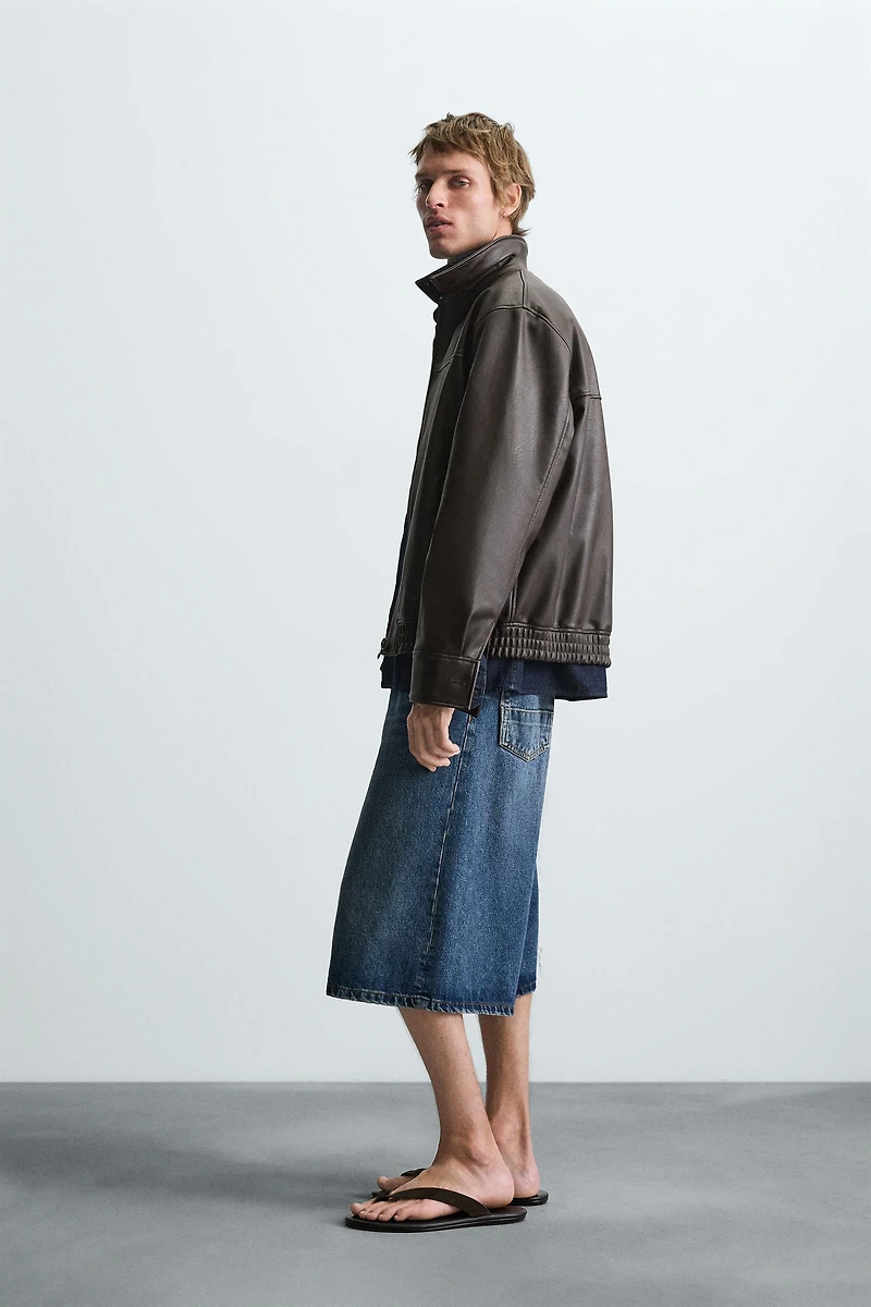 BLOUSON BOMBER MATIÈRE SYNTHÉTIQUE