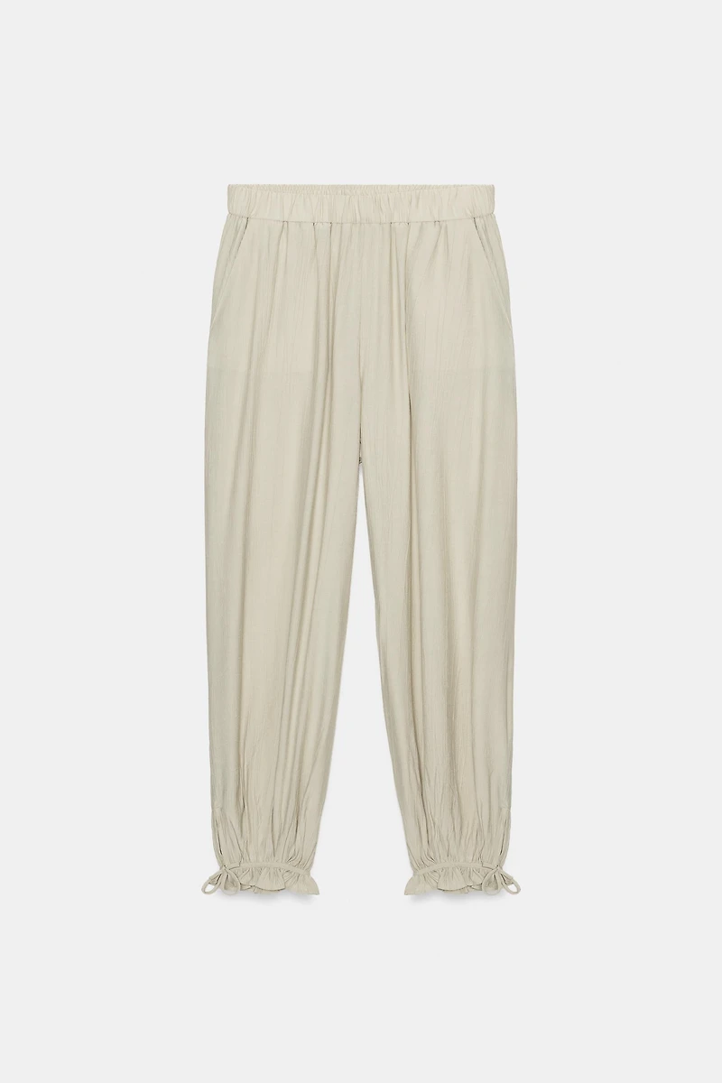 PANTALON BOUFFANT À TAILLE ÉLASTIQUE