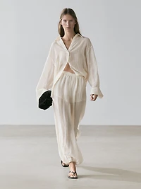 Pantalon bouffant fluide plissé