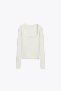 RIBBED SQUARE NECK TOP