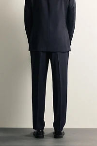 100% WOOL PINSTRIPE REGULAR FIT SUIT PANTS