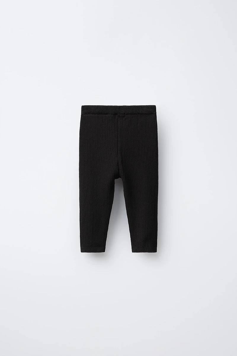 RIBBED LEGGINGS WITH BUTTONS