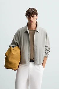 LINEN-COTTON TEXTURED JACKET