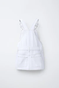 CONTRAST TOPSTITCH DENIM PINAFORE