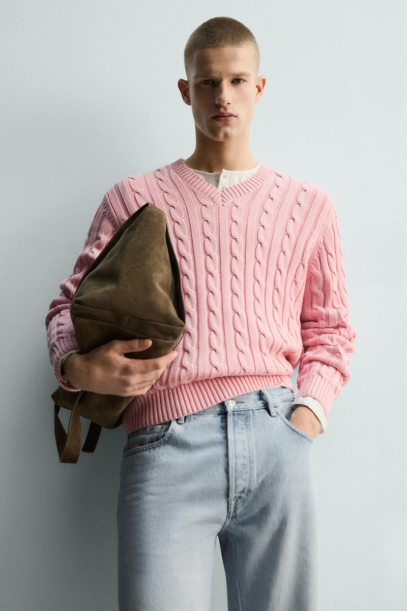 TEXTURED WOVEN JUMPER