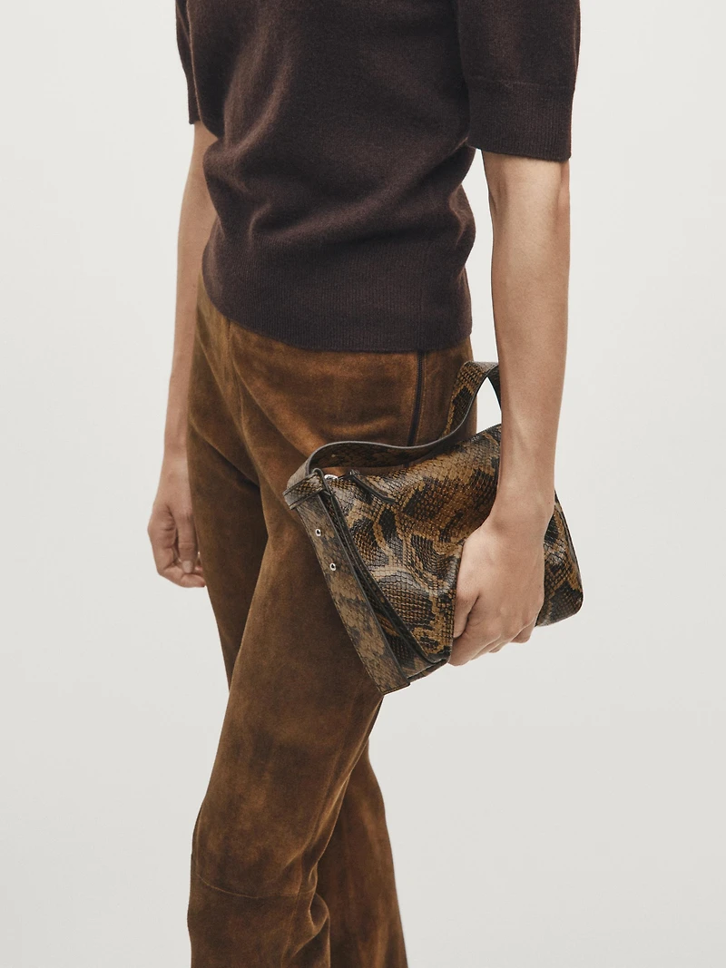 Petit sac porté épaule à imprimé animal