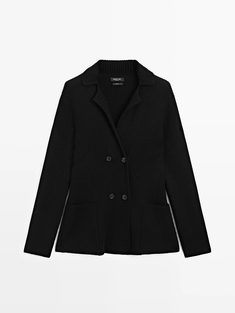 Cardigan double boutonnage 100 % laine
