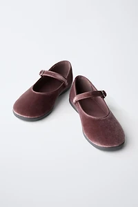 VELVET BALLET FLATS