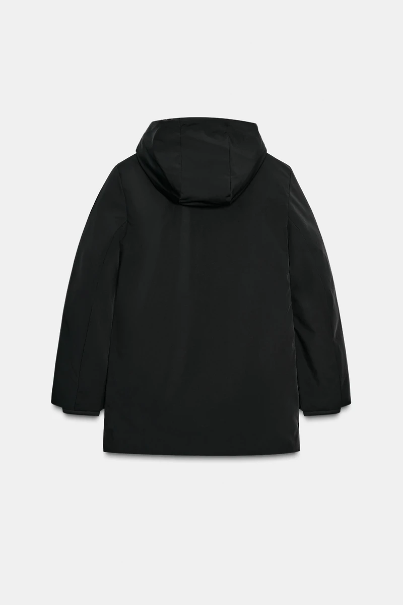 WATER REPELLENT WINDPROOF PUFFER JACKET WITH HOODIE