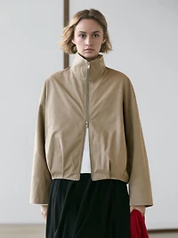 Cotton blend bomber jacket