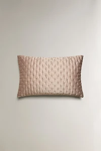 PLAIN SATEEN PILLOW SHAM FOR QUILT WITH KNOTS