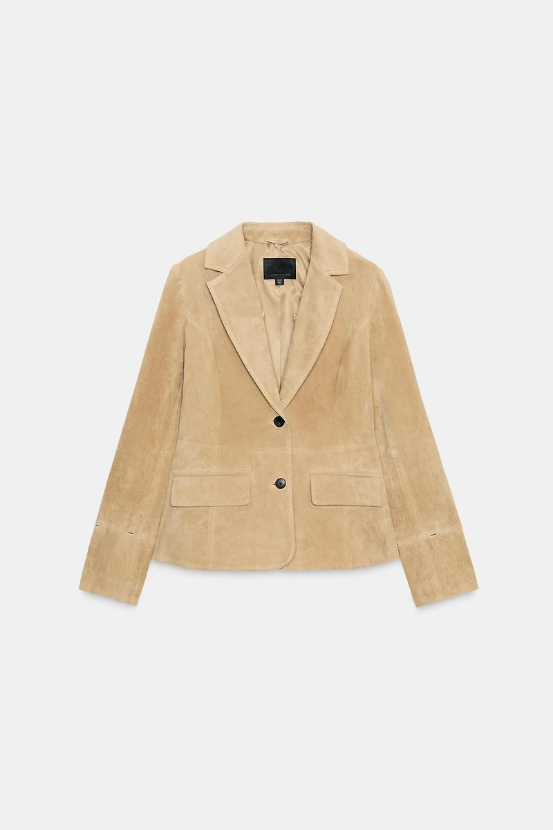 BLAZER AJUSTÉE 100% DAIM EFFET FOURRURE