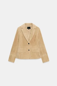BLAZER AJUSTÉE 100% DAIM EFFET FOURRURE