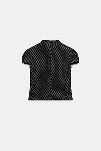 POLKA DOT POPLIN SHIRT WITH TIE OPENING