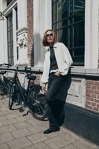 PUFFED ZIPPERED BOMBER JACKET