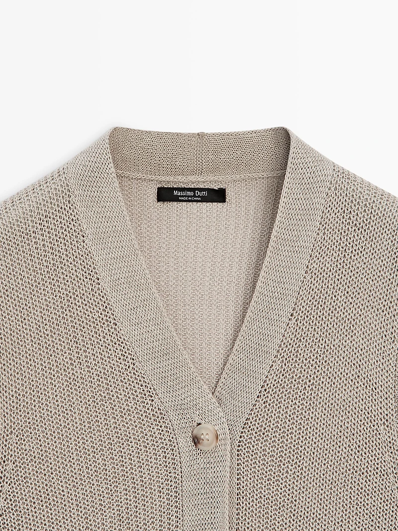 Knit vest with a high neck