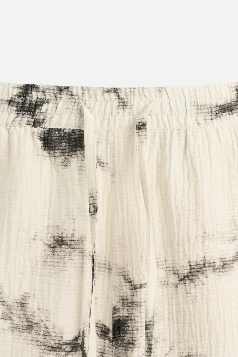 TEXTURED TIE-DYE PRINT PANTS