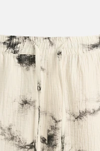 TEXTURED TIE-DYE PRINT PANTS