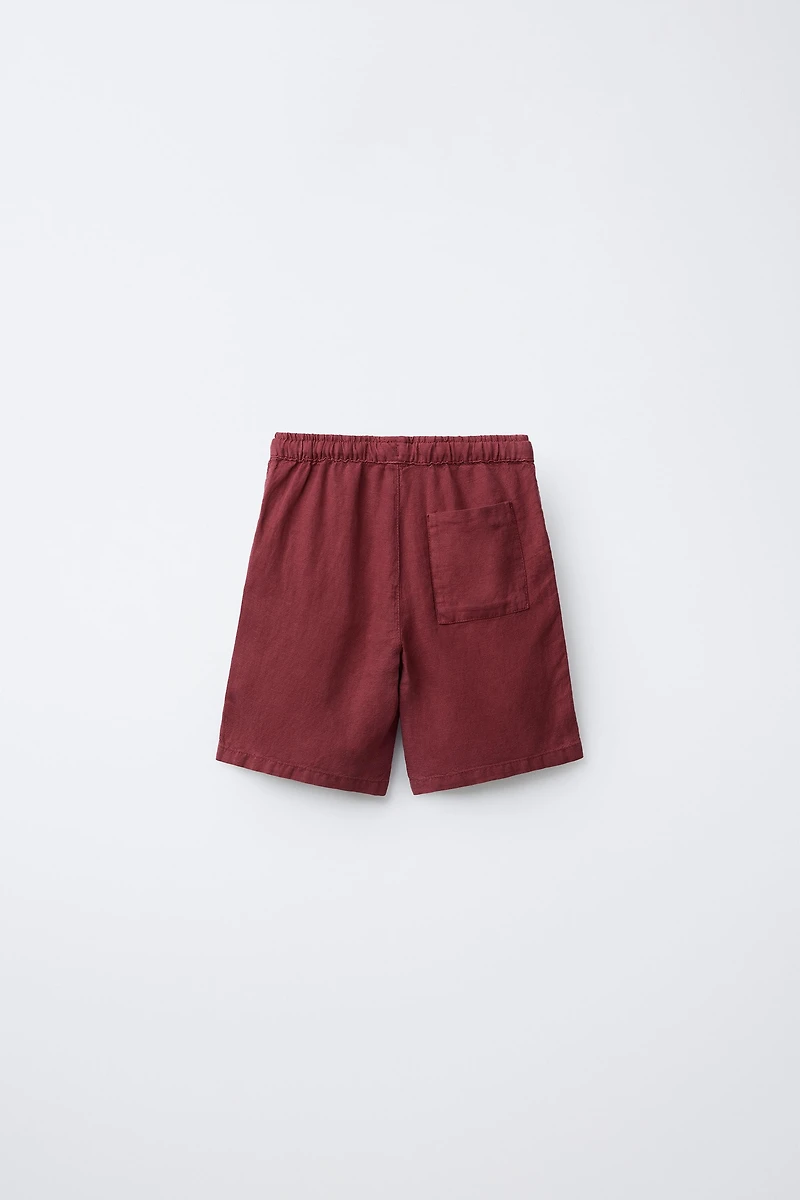 LINEN BLEND SHORTS