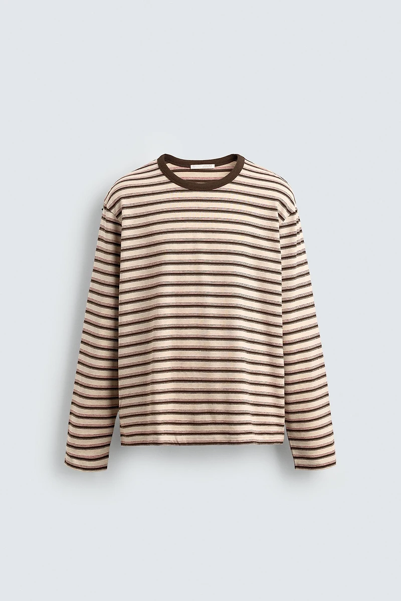 T-SHIRT JACQUARD À RAYURES