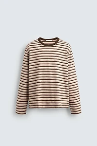 T-SHIRT JACQUARD À RAYURES