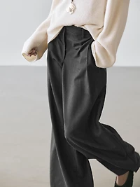 Striped wool blend wide-leg trousers