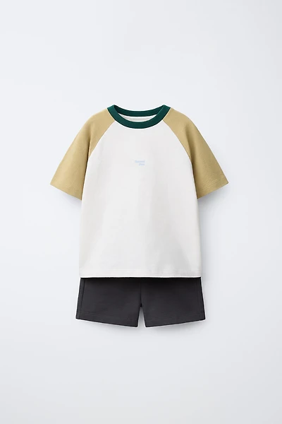 ENSEMBLE JOGGING AVEC T-SHIRT ET SHORT COLOR BLOCK